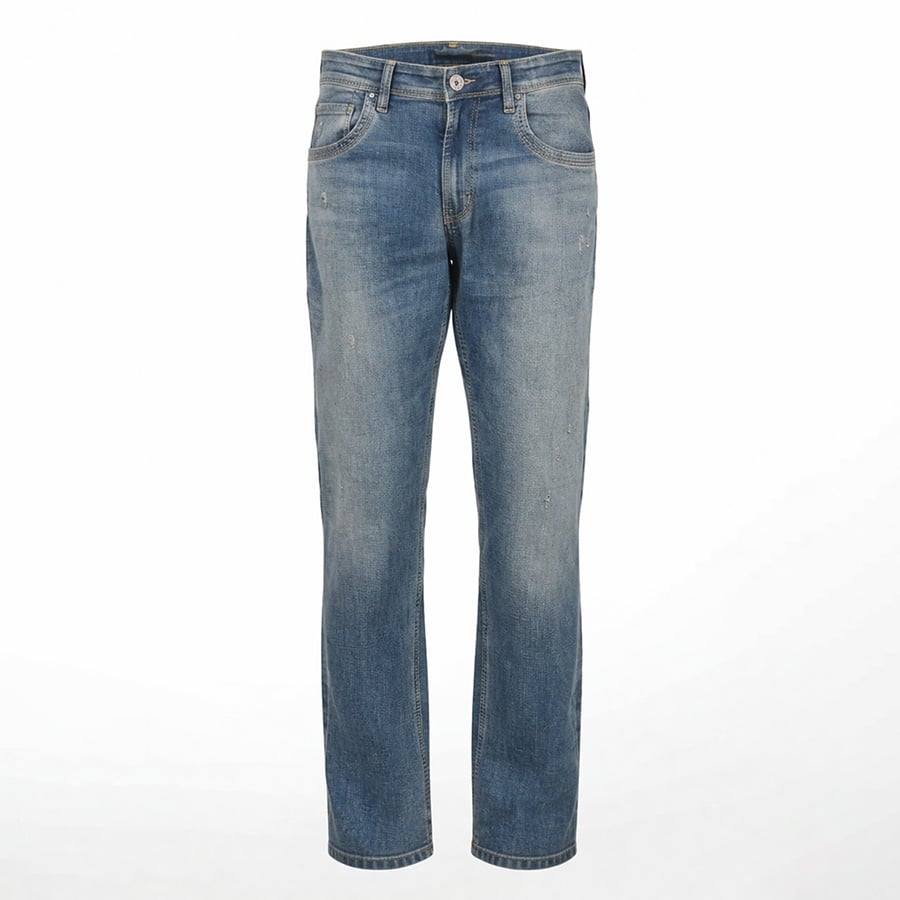 Men’s Blue Straight Fit Mid Rise Sustainable Jeans
