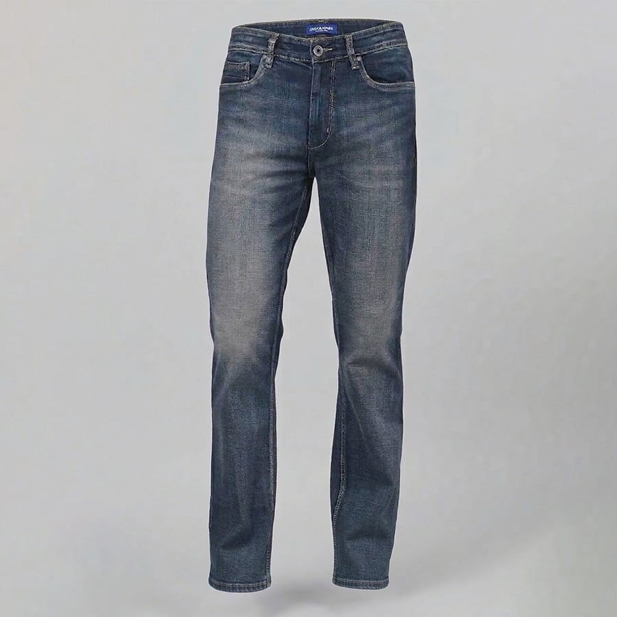 Men’s Blue Straight Fit Mid Rise Sustainable Jeans