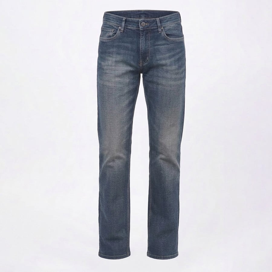 Men’s Blue Straight Fit Mid Rise Sustainable Jeans