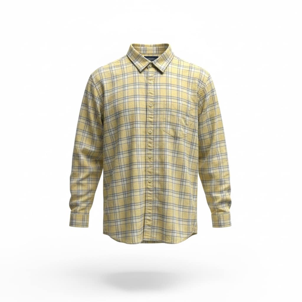 Men's Checks Yellow Regular Fit Shirt