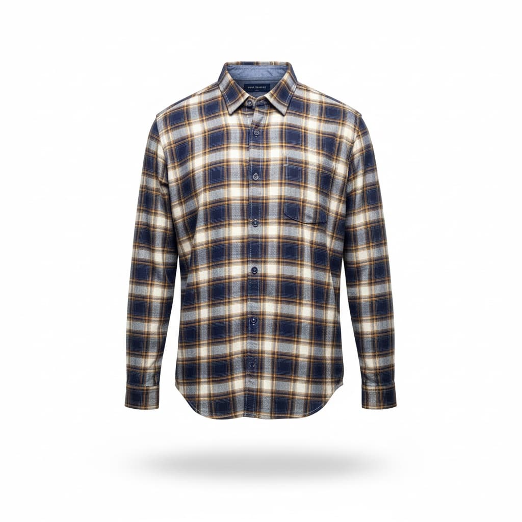 Men's Checks Plaid Blue Slim Fit Shirt