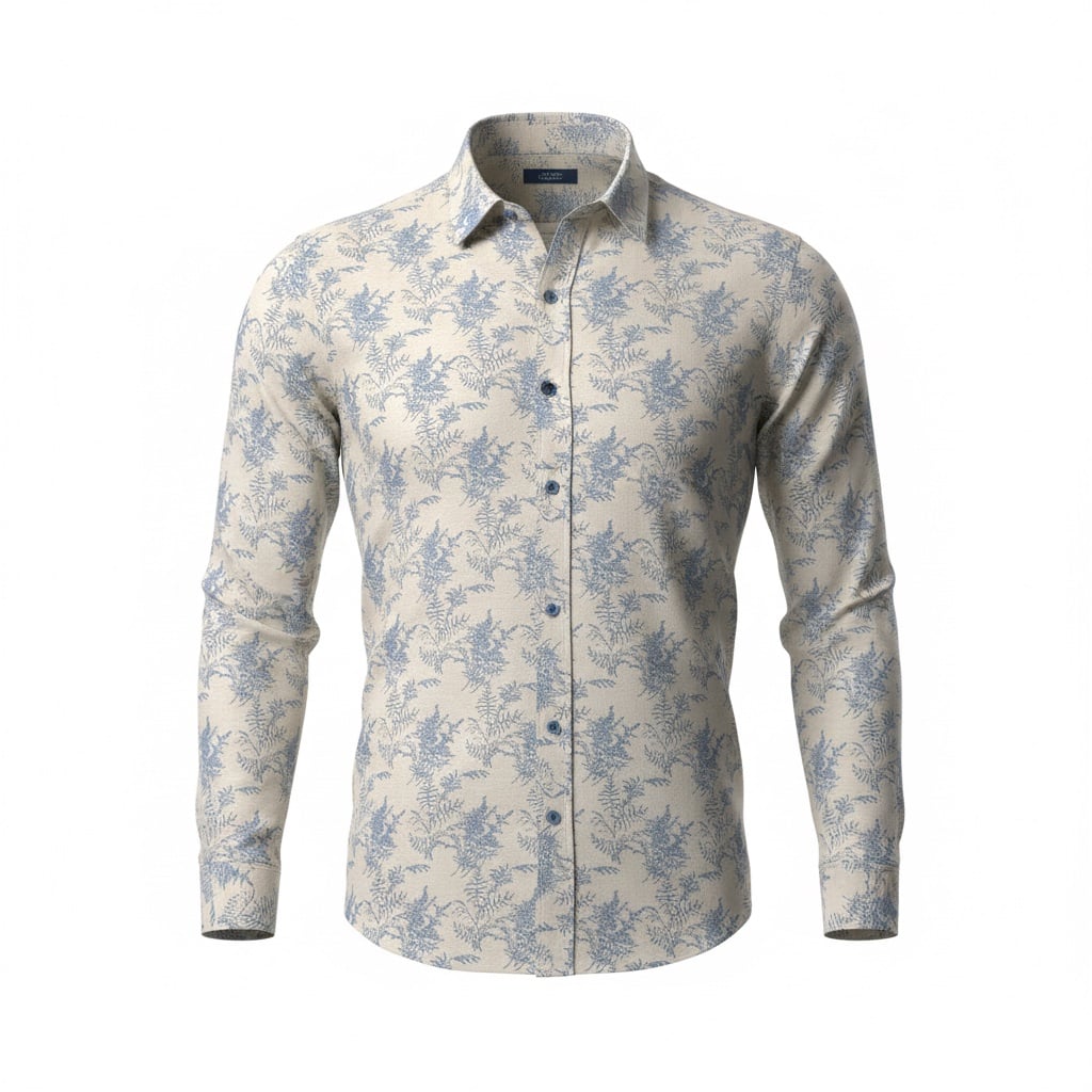Men's Printed Blue Regular Fit Shirts