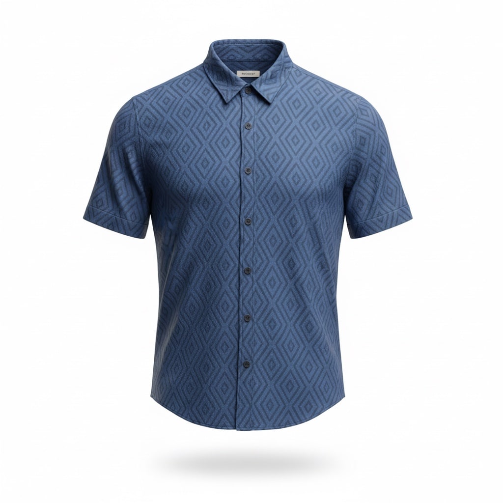 Men's Printed Blue Regular Fit Shirt