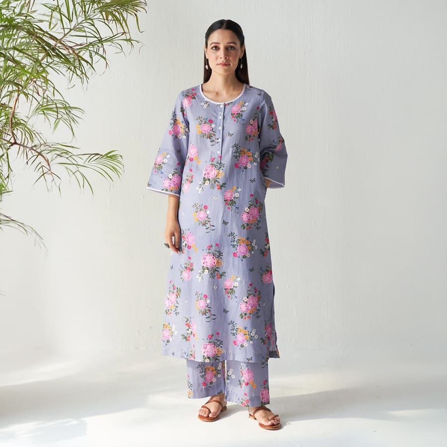 Layla Florals Linen Lilac Co-Ord (set of 2)