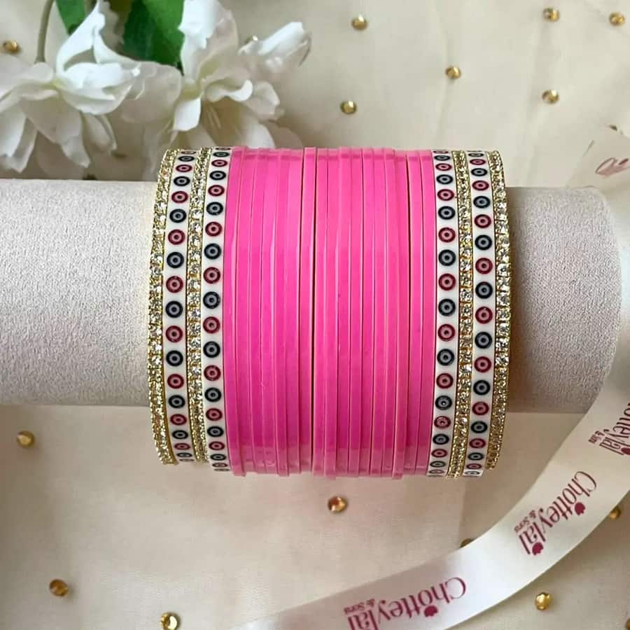 "Pure Pearl Classic Diamond Heritage Pink Chooda Se...