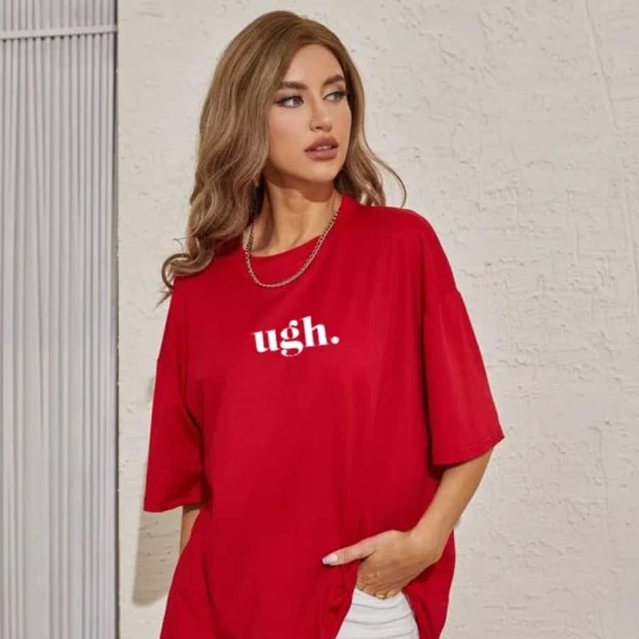 Printed Basic Oversized Tshirt