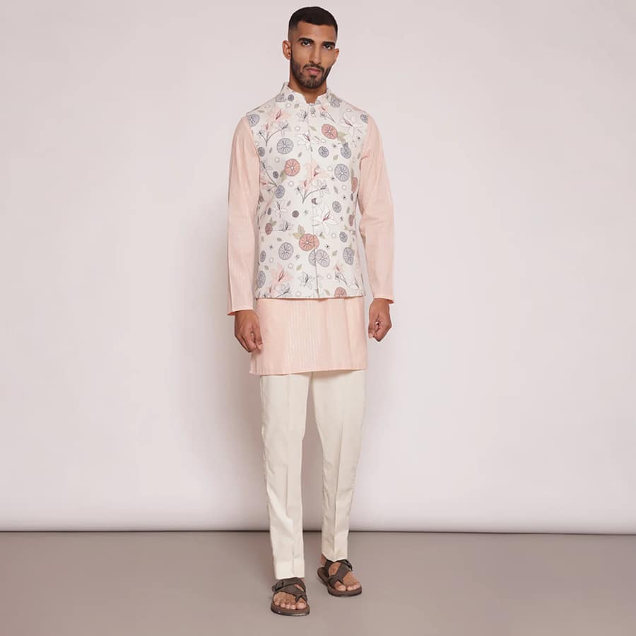 Peach Floral Bundi 3 piece set