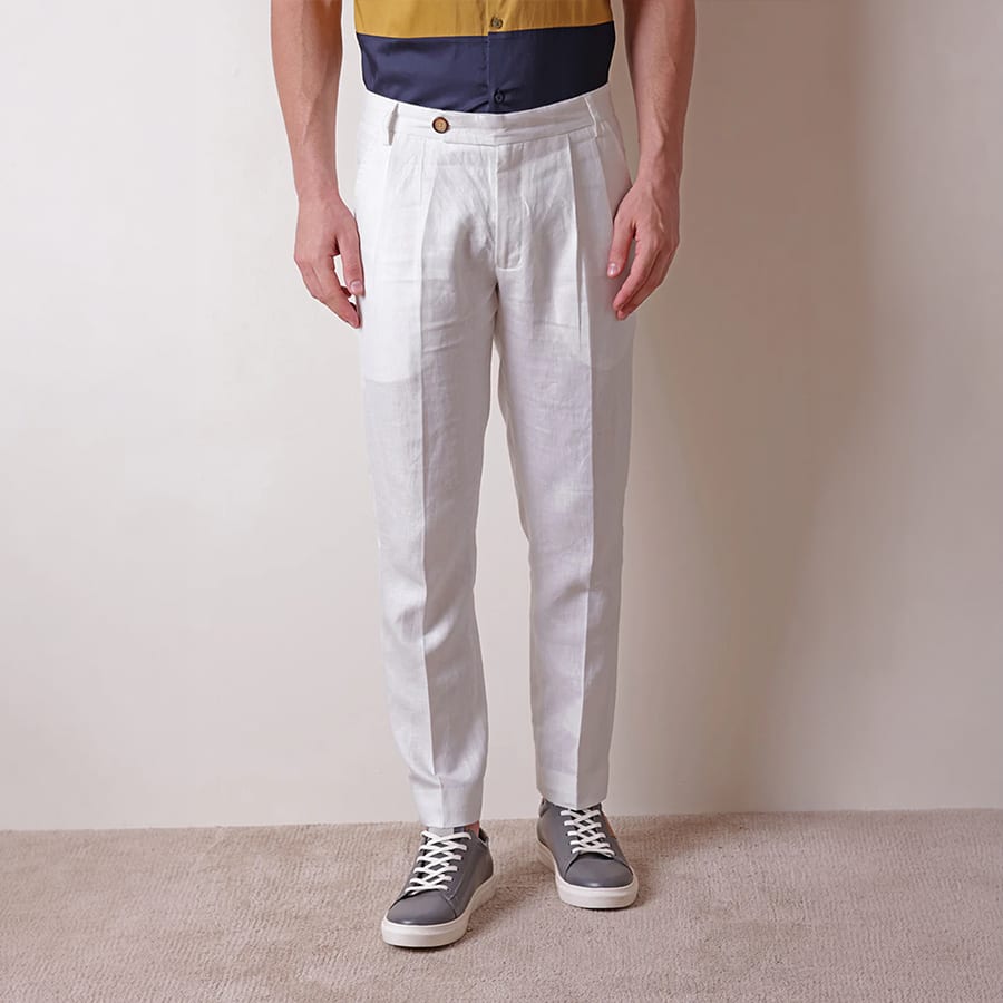 GRIGIO PURE LINEN TROUSER