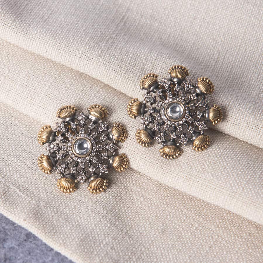Kundan Silver Studs