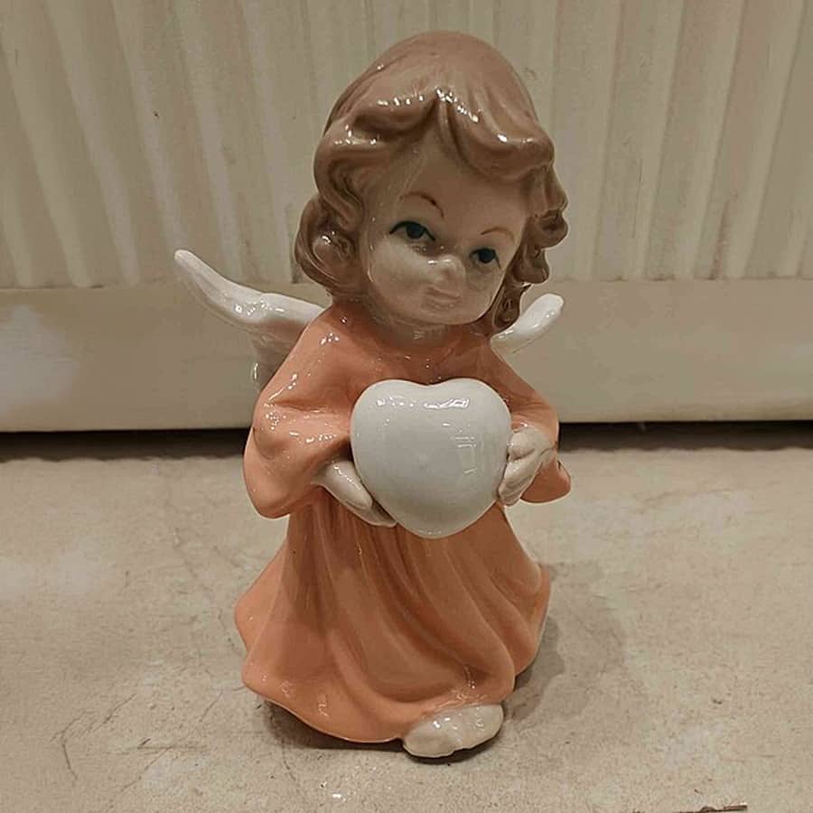 Angel With Heart Orange Bone China