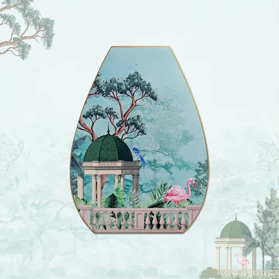 Flamingo Whispers Oval Shaped Test Tube Vase