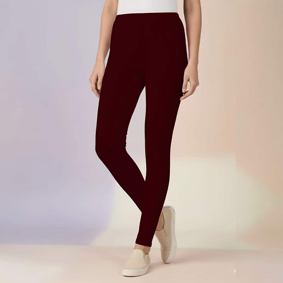 Maroon Ankle Length Leggings