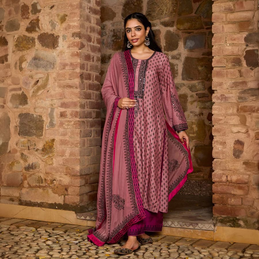 Onion Pink A-Line Suit Set