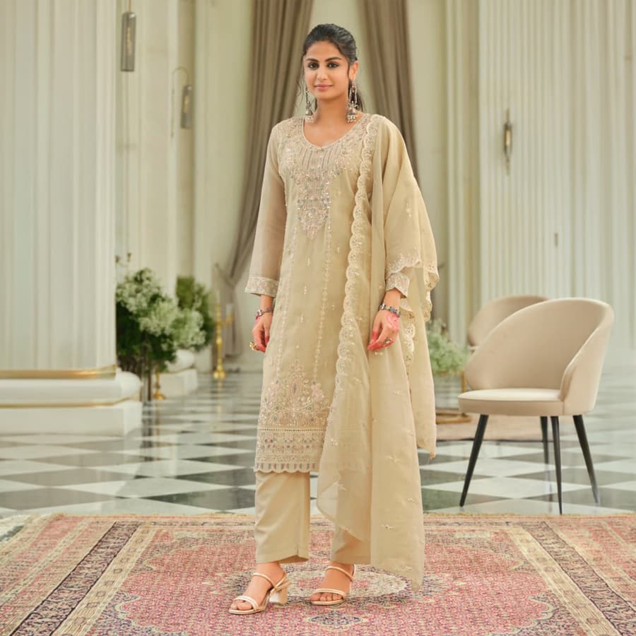 Adab caramel full work suit set