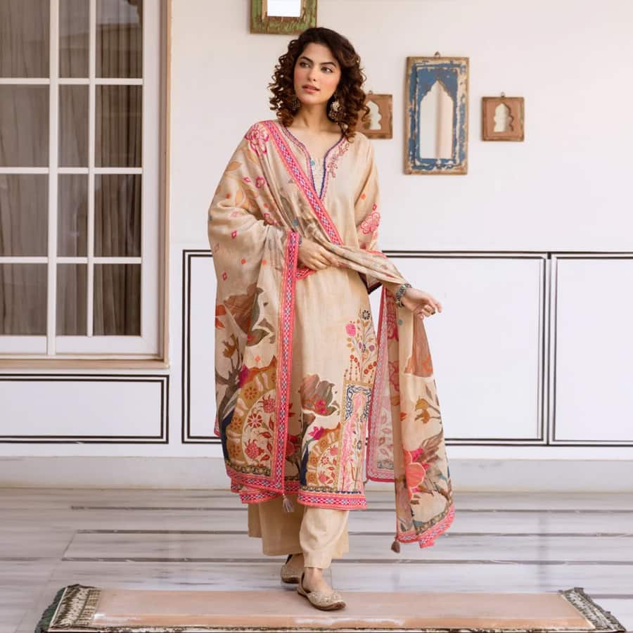 Karen Ivory cotton suit set