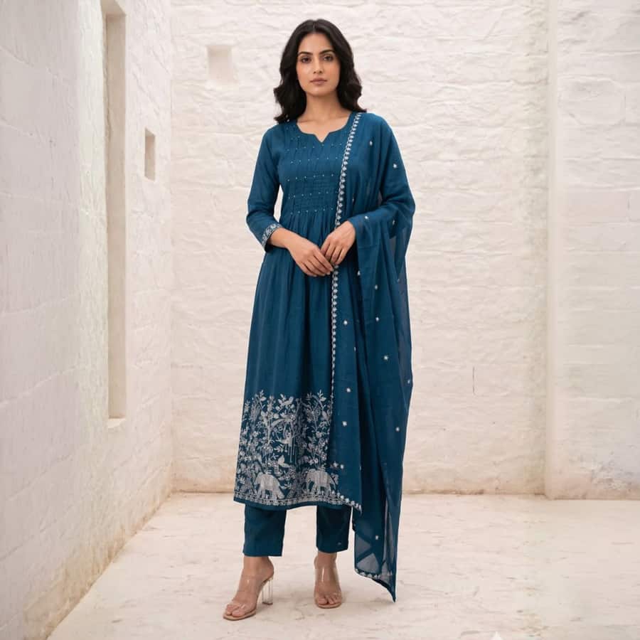 Vairagi Nile Cotton Embroidered Suit Set