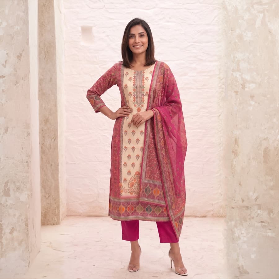 Shanti Rose Printed Suit set