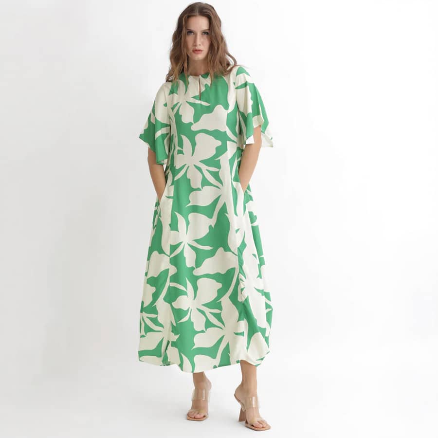 Slager - Green Floral Print Maxi Dress