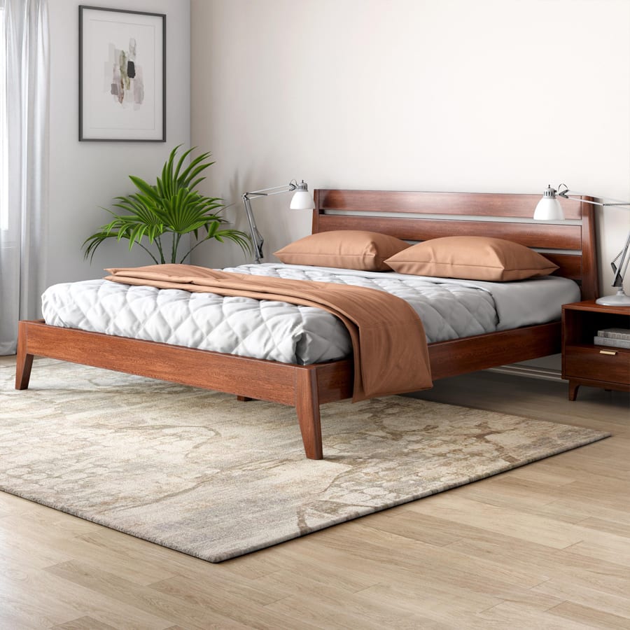 Leeds - Solid Wood King Size Bed in Dark Oak Finish
