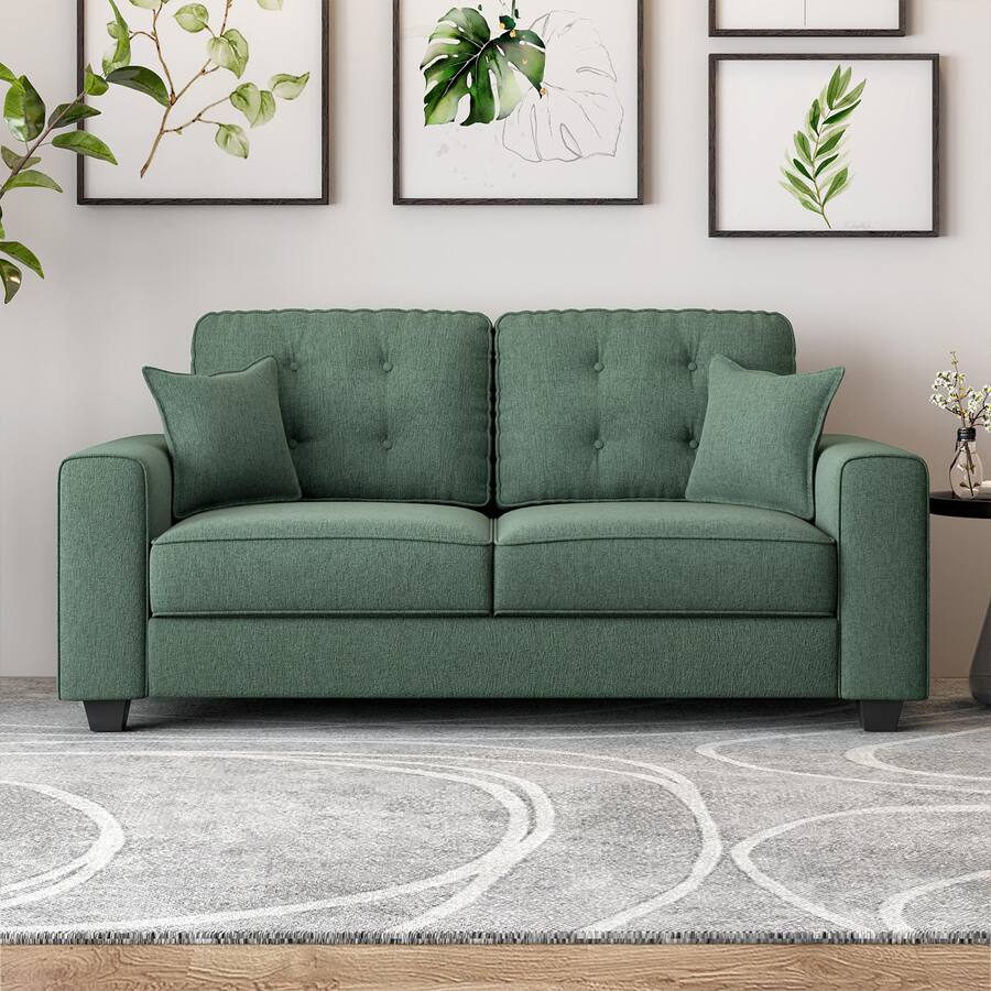 Payton - Linen 3 Seater Sofa in Fern Green