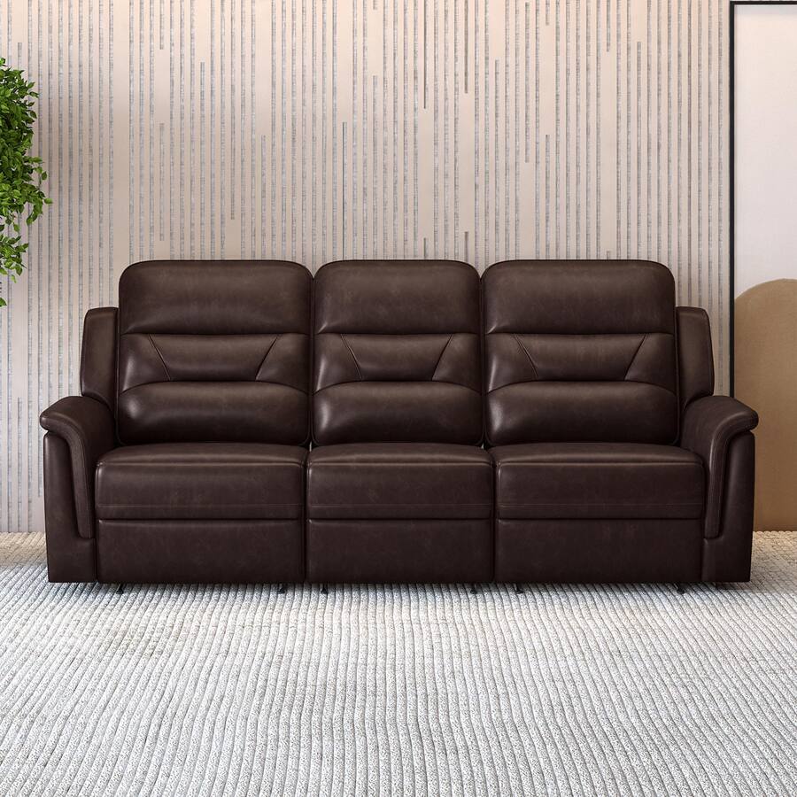 Valerano - Leather 3 Seater Power Recliner with 2 USB Ports