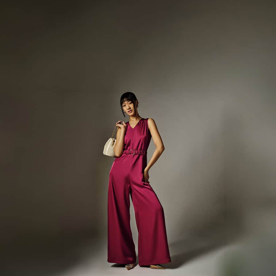Penelope Wine Jumpsuit