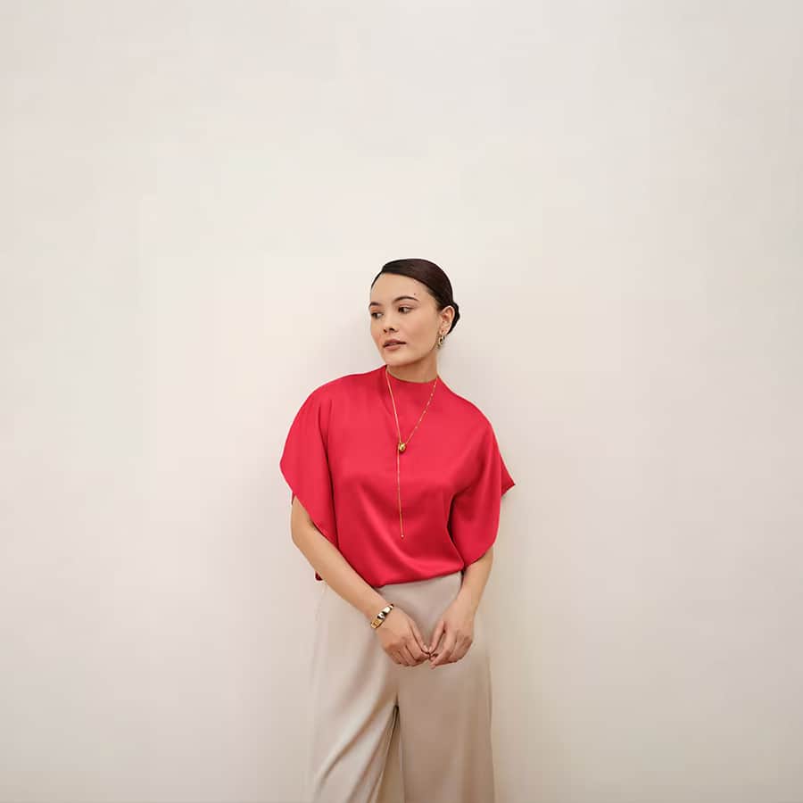 Rose Red Kaftan Top