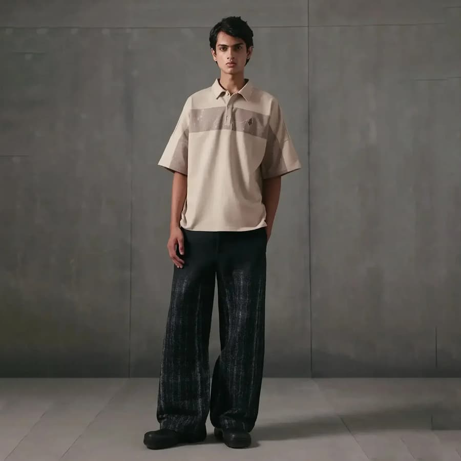 DEBRIS BOXY POLO - BEIGE