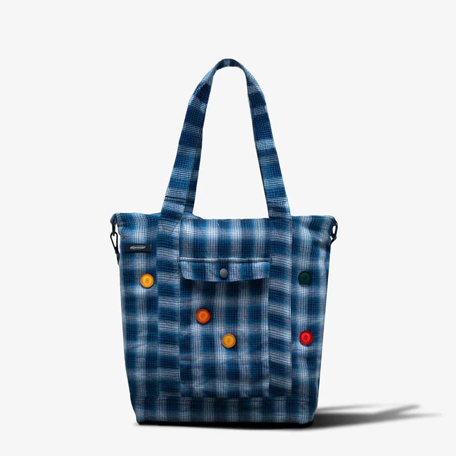 NOSTALGIC CHEQUERED POPPINS BAG - BLUE