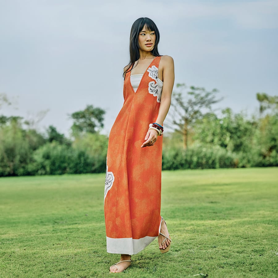 Ilyra Orange Dress