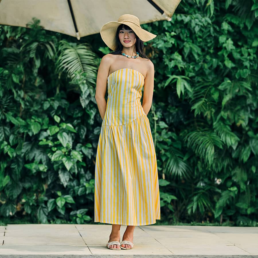Karyne Striped Cotton Dress
