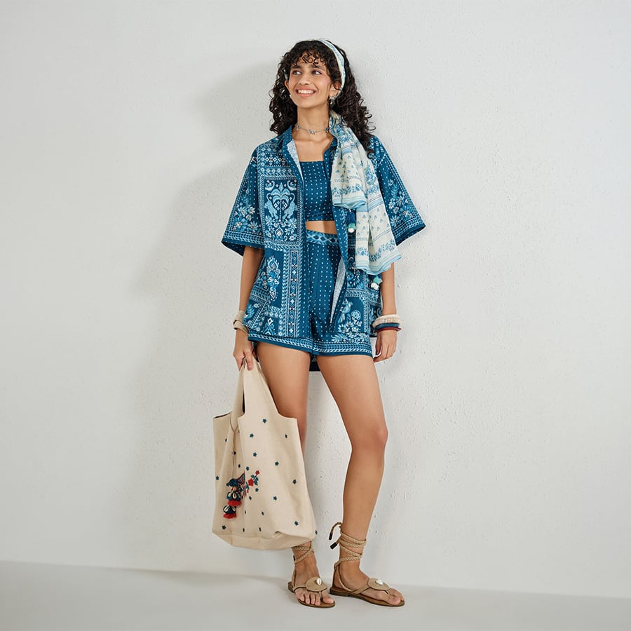 Indigo Cotton Co-ord Set