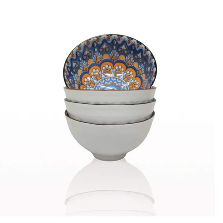 Handcrafted Ceramic Serving Bowls Set of 4 _ Blue