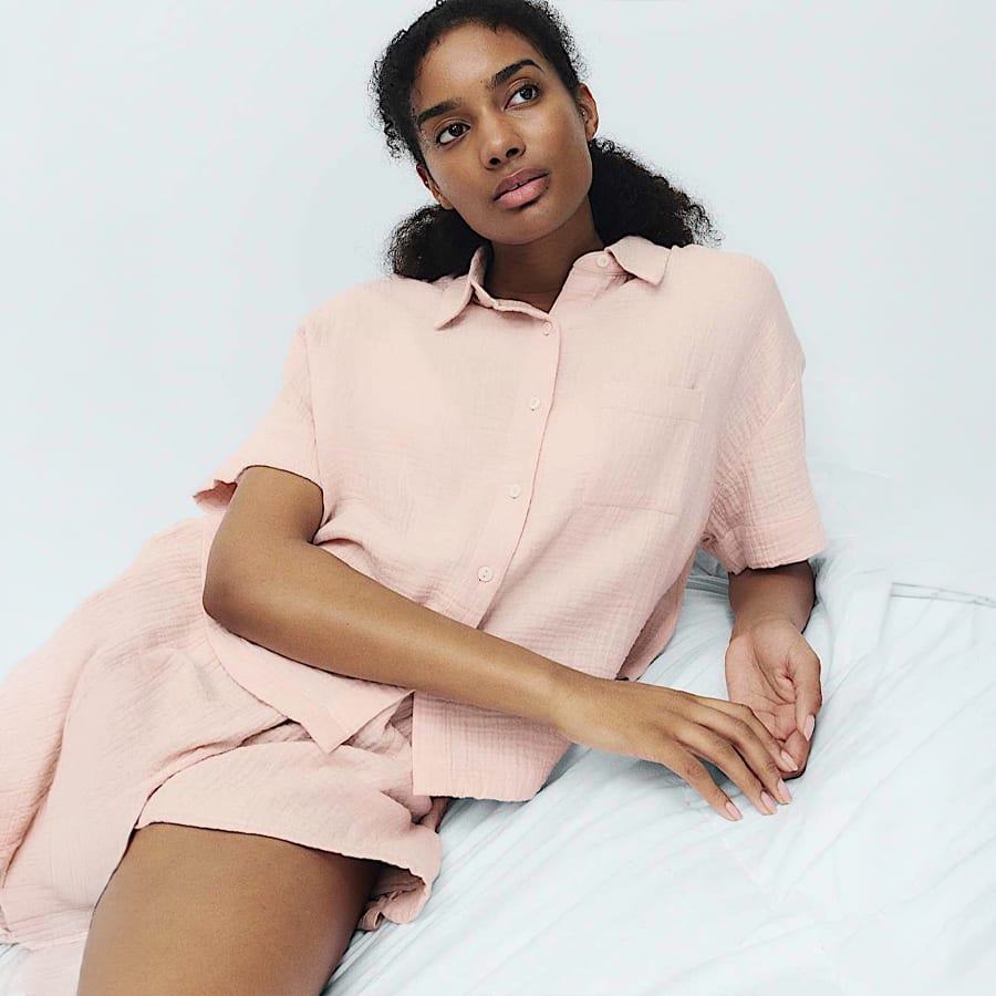 Pure Cotton Muslin Shortie Pyjama Set