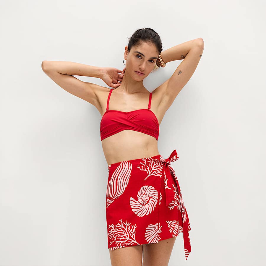 Pure Cotton Printed Wrap Mini Beach Skirt