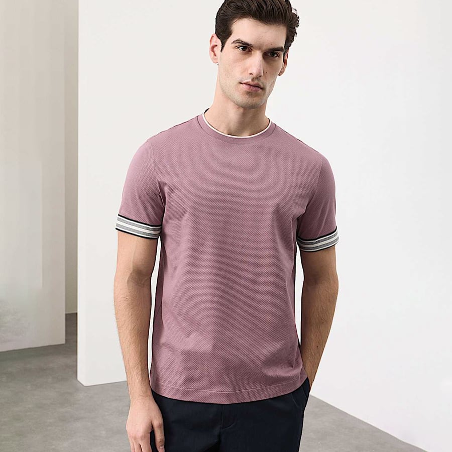Pure Cotton Banded Cuff Popcorn T-shirt