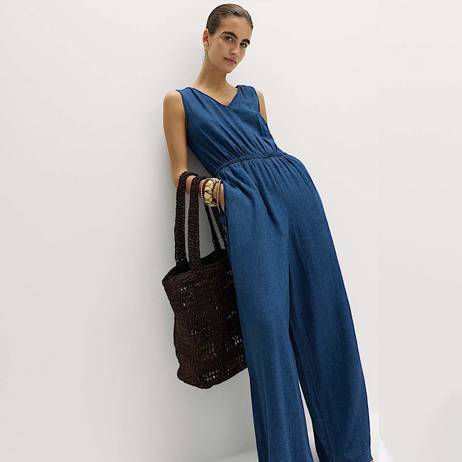 Linen Rich Tie Detail Jumpsuit