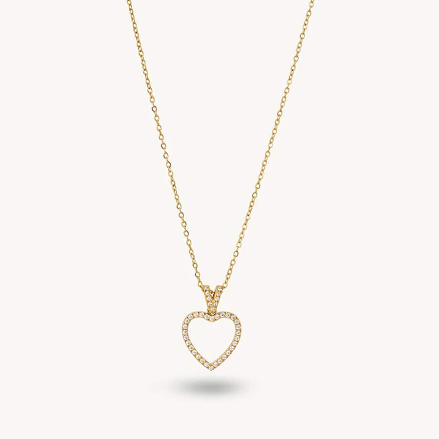 Gilded Crystal Heart Necklace