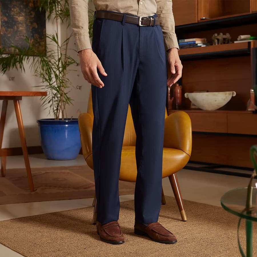 The Sorrento Striped Pleated Relaxed Trousers