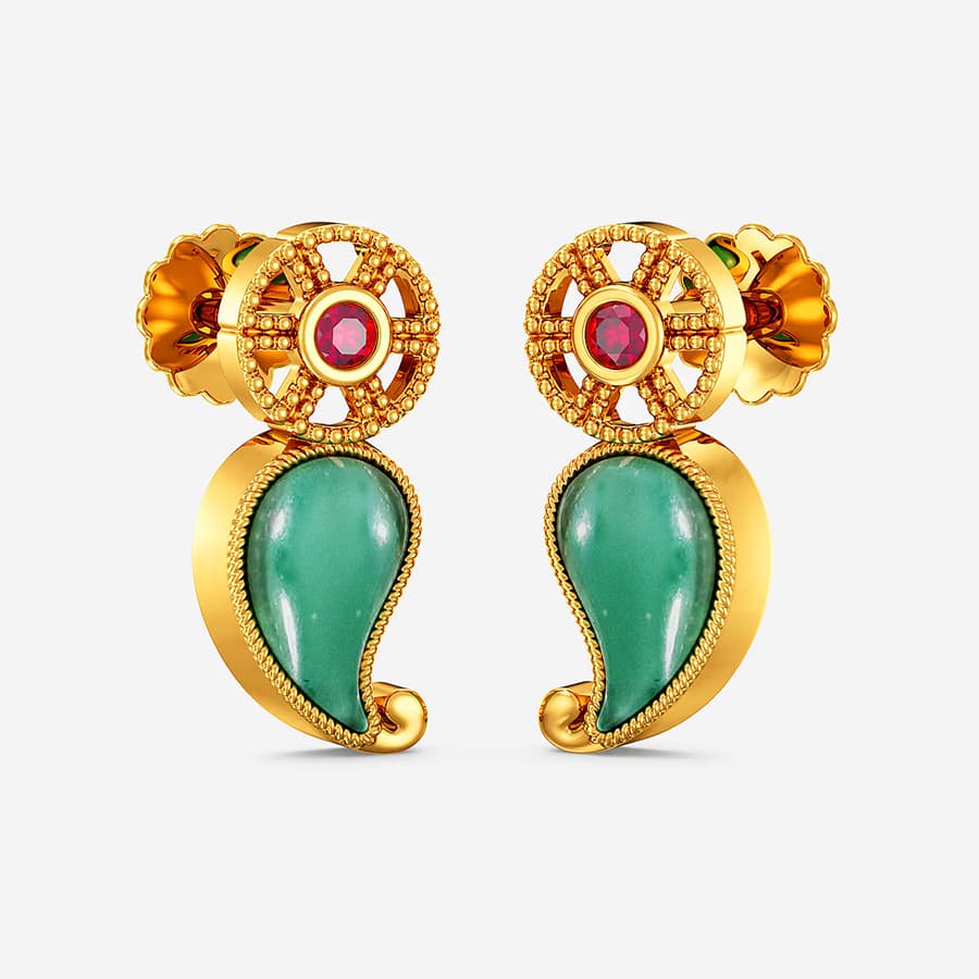 Traditional Paisley Gold Earrings