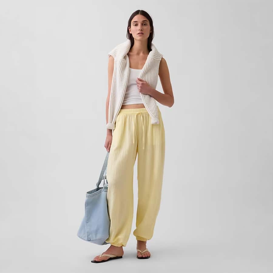 Cotton Gauze Easy Joggers