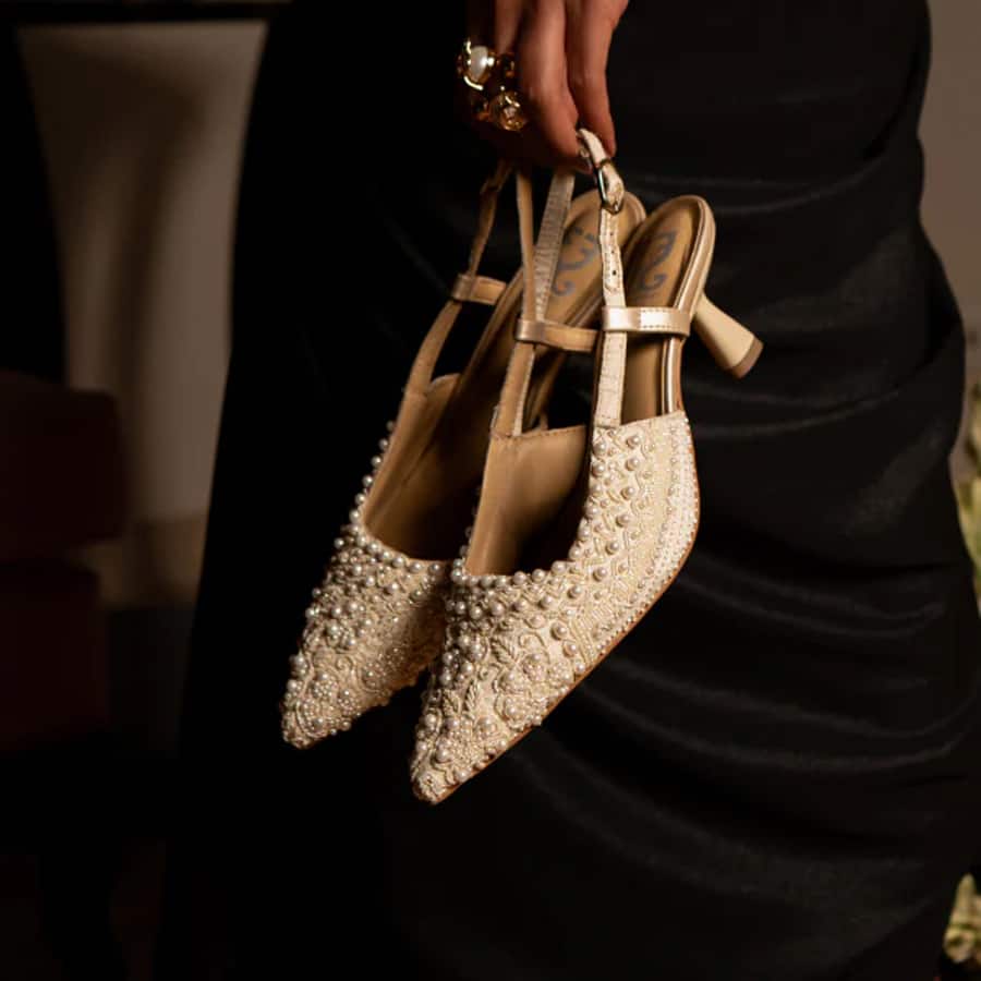 Pearlfect Chaos Salsa Mule Heels