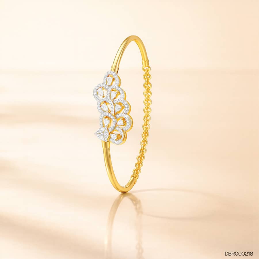 Floral Cluster Diamond Kada Bracelet