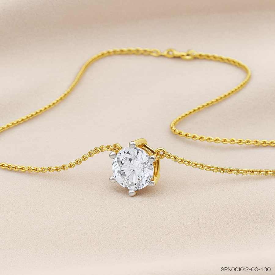 Crystal Classic Round Diamond Chain Necklace