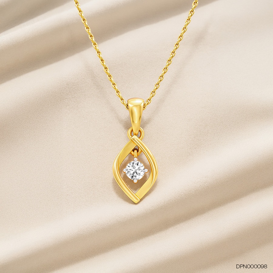 Soft Curve Round Diamond Pendant