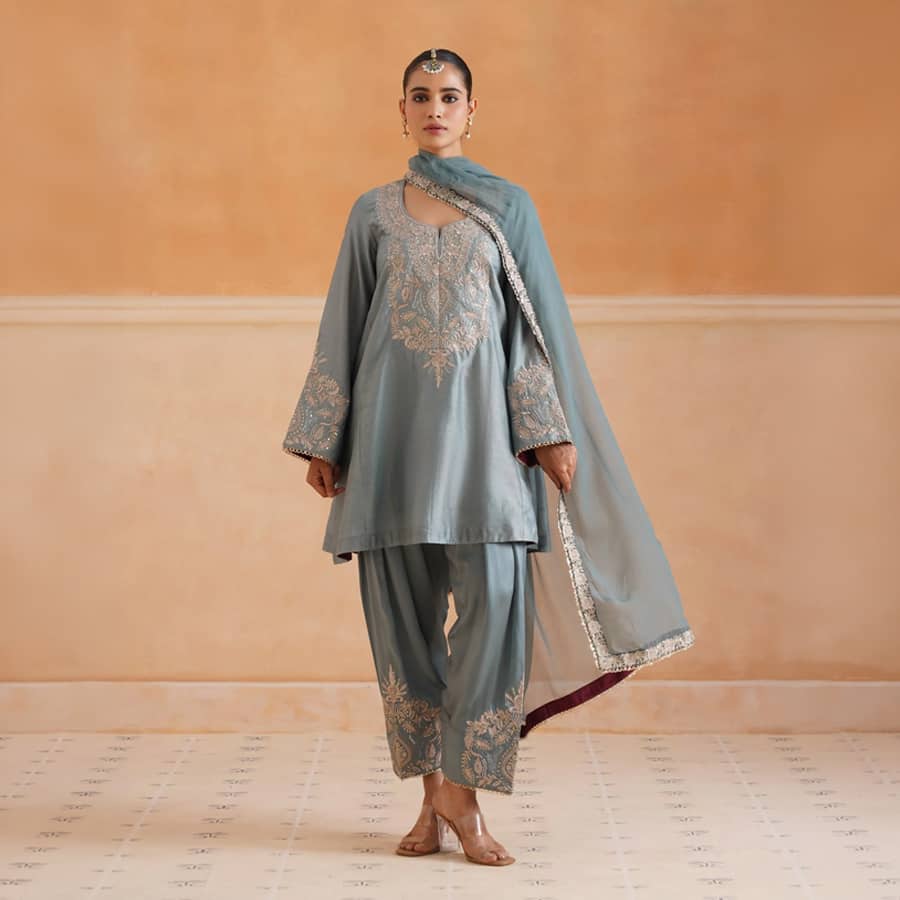 Riddhi Chanderi Satin Embroidered Matching Set