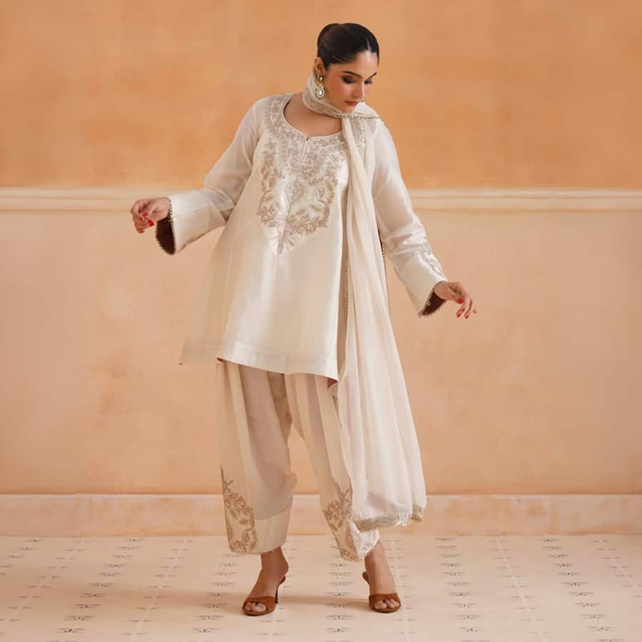 Bidisha Chanderi Satin Emroidered Matching Set