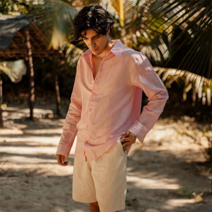 Men's Blended Classic Collar Shirt - Powder Pink