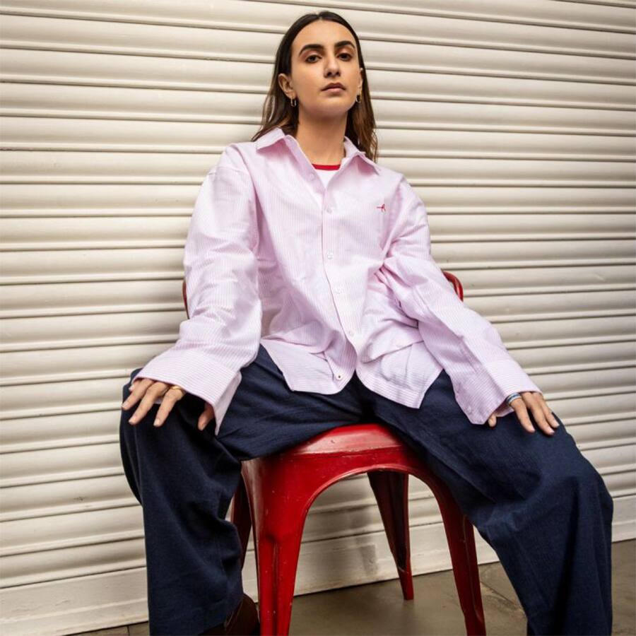 Women's Cotton Melange Tailored Pants - Blue
