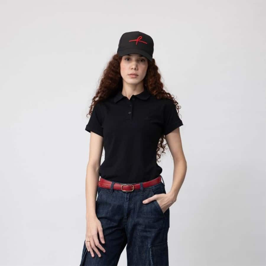 Women's Pique Polo - Black
